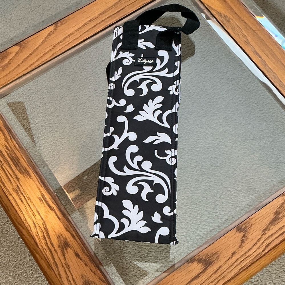 Thirty one Black and White Floral Wine Tote